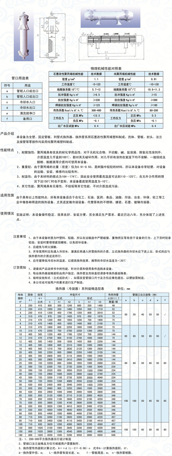 石墨改性聚丙烯列管式换热器